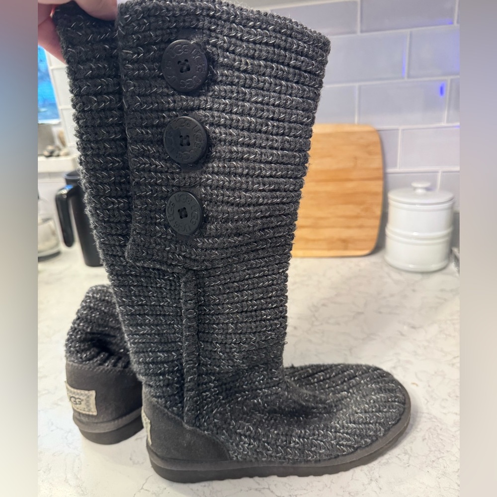 UGG cardy boot - gray with silver thread